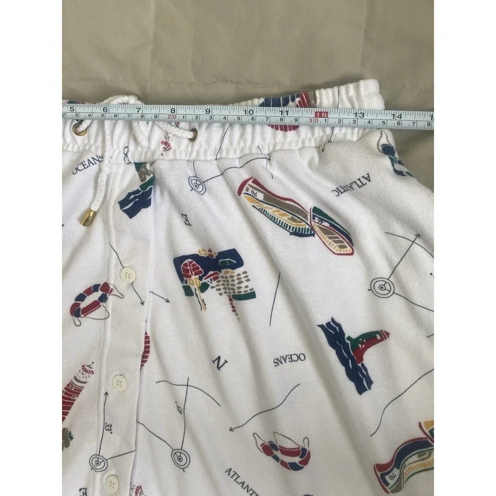 90s White Stag Nautical Midi Skirt Coquette Coastal Grandma Medium Novelty VTG